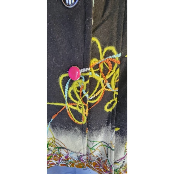 Display Embroidered Trim Black Coat M - Picture 3 of 6